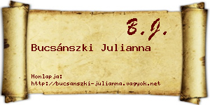 Bucsánszki Julianna névjegykártya