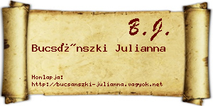 Bucsánszki Julianna névjegykártya